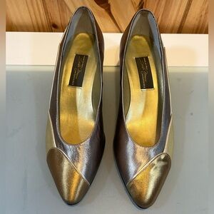 Sesto Meucci Leather Pumps Women's Size 7 Made in Italy 80s 90s Workwear Vintage